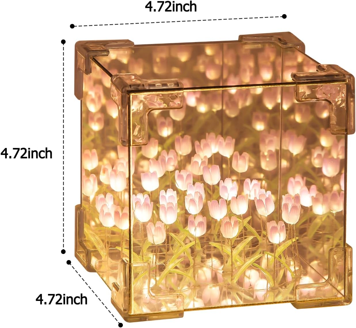 Luxora Tulips Cube Mirror Lamp