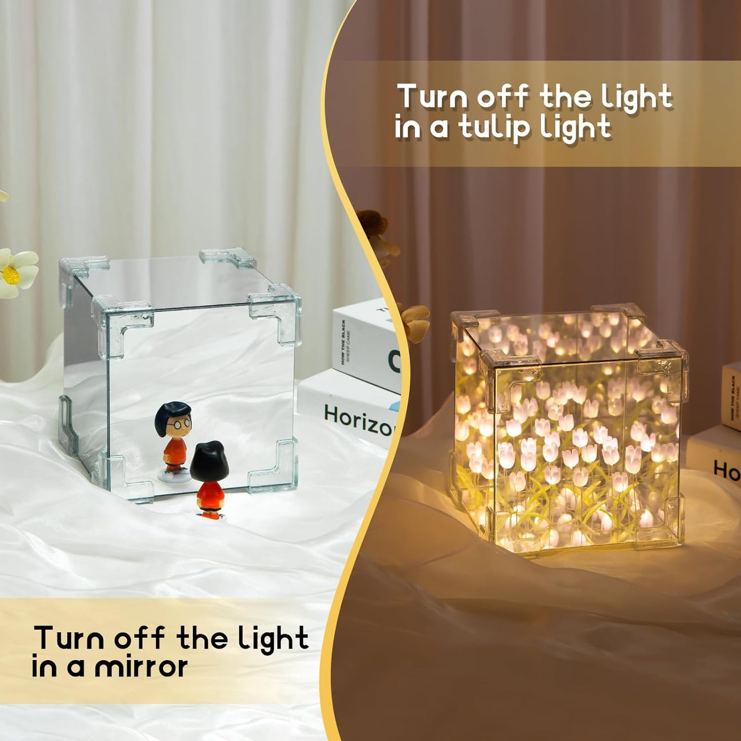 Luxora Tulips Cube Mirror Lamp