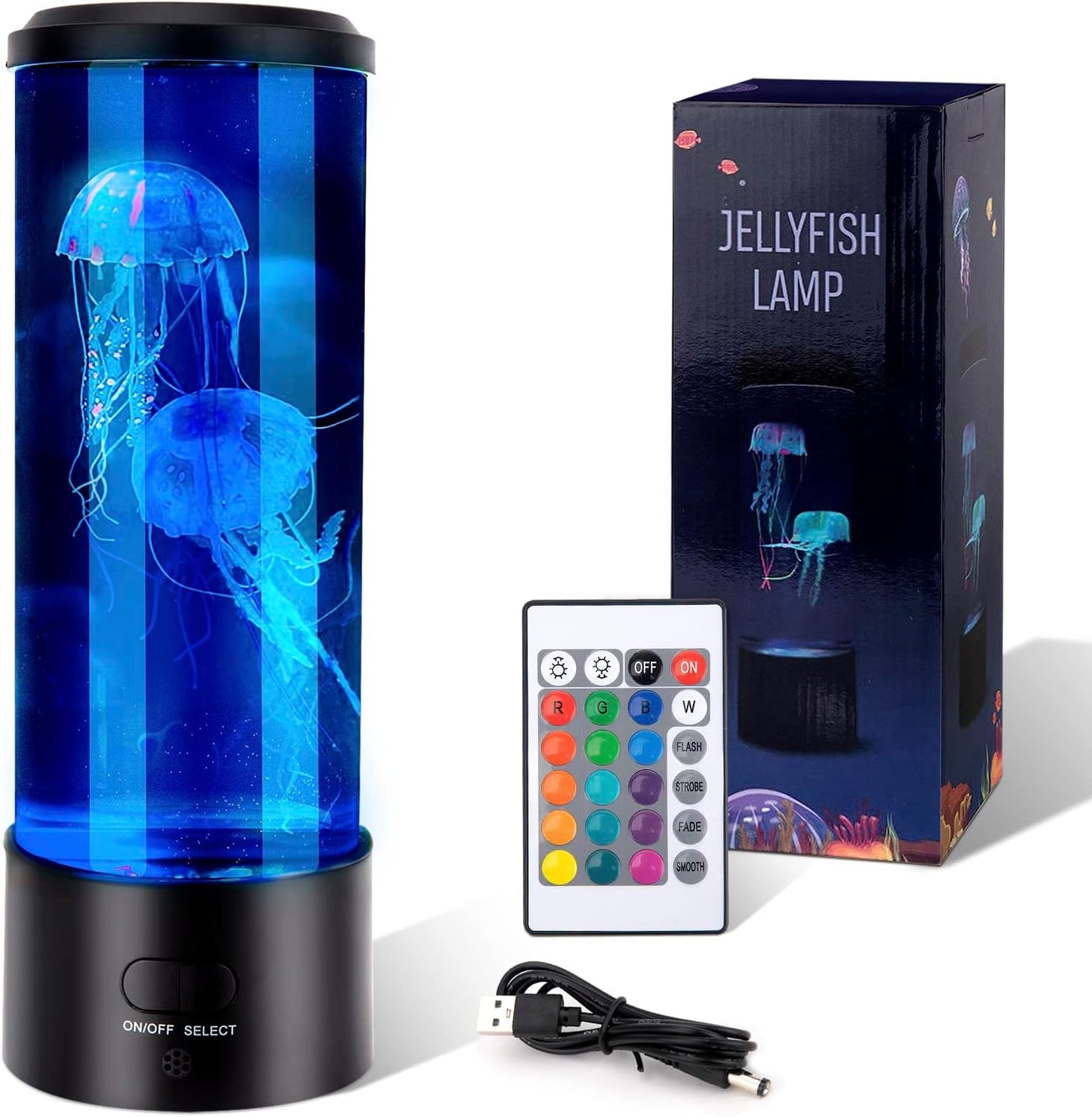 Luxora Jellyfish Lamp with 16 Color Changing LEDS and 4 Mode