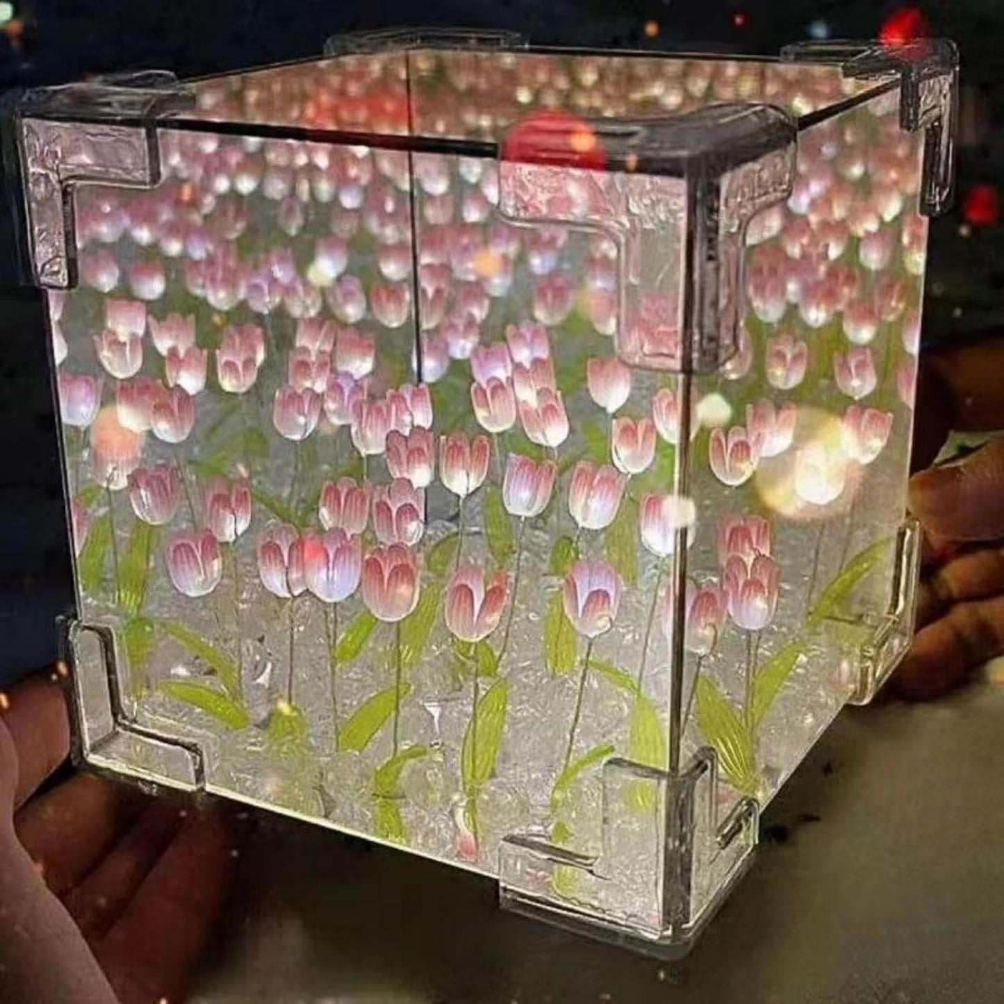 Luxora Tulips Cube Mirror Lamp