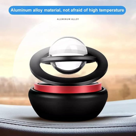 Solar Power Car Aroma Diffuser Car Auto Rotating Air Freshner Double Ring Solar Ball