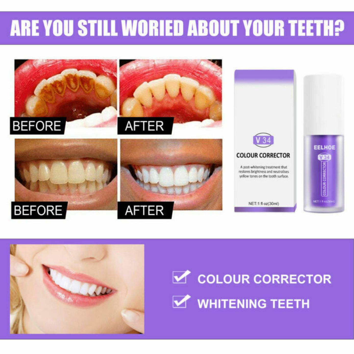 Colour Corrector Toothpaste Tooth Whitening 50 ML